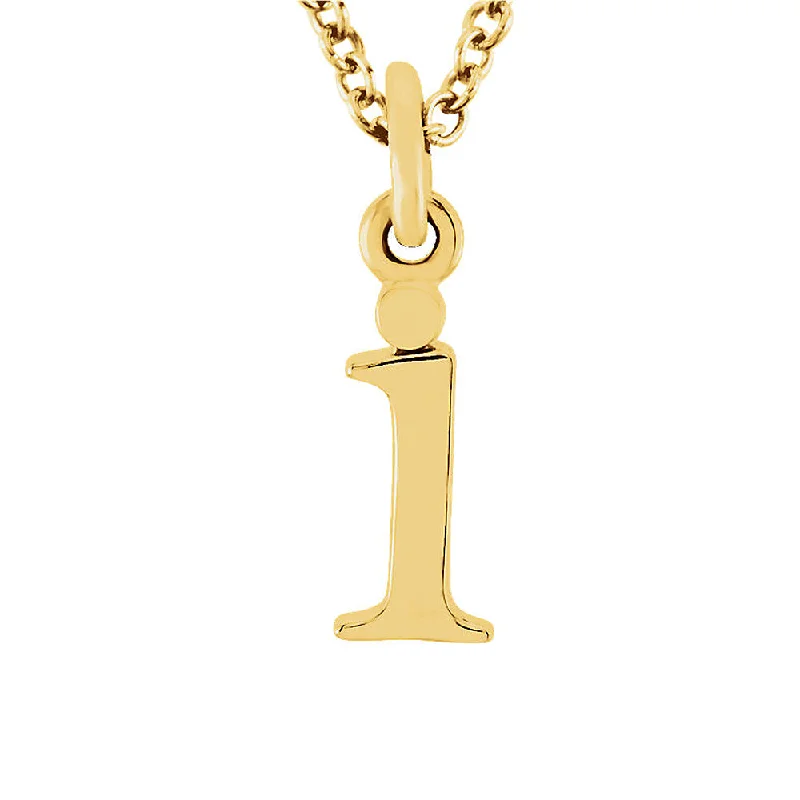 The Abbey Lower Case Initial 'i' Necklace in 14k Yellow Gold, 16 Inch