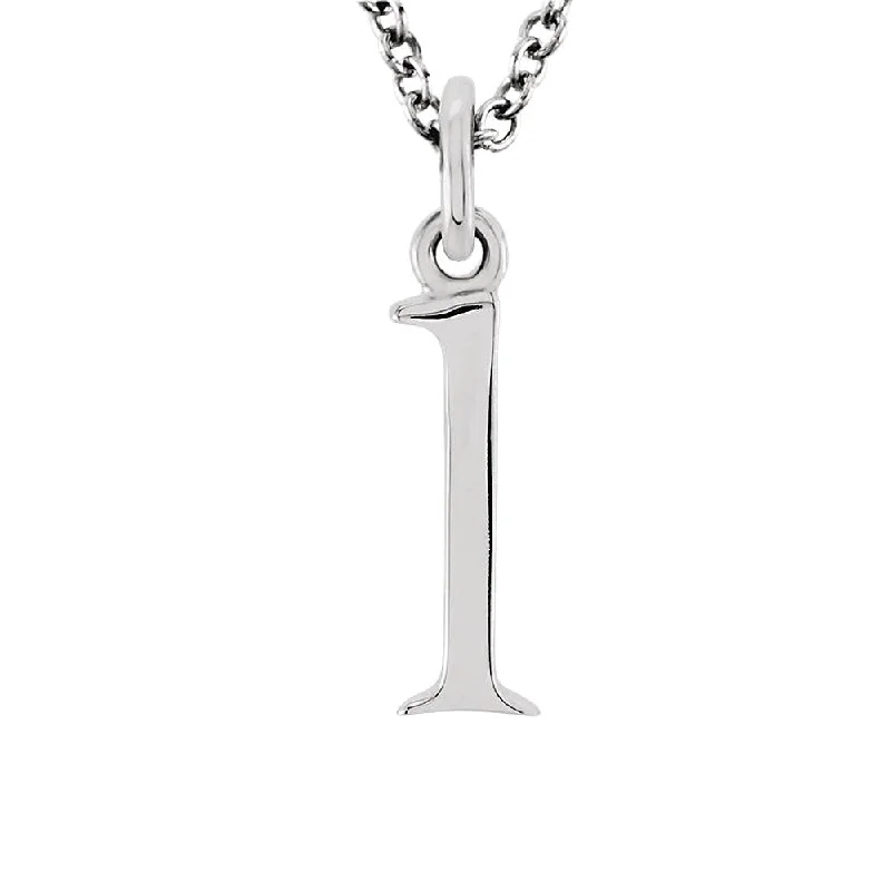 The Abbey Lower Case Initial 'l' Necklace in 14k White Gold, 16 Inch