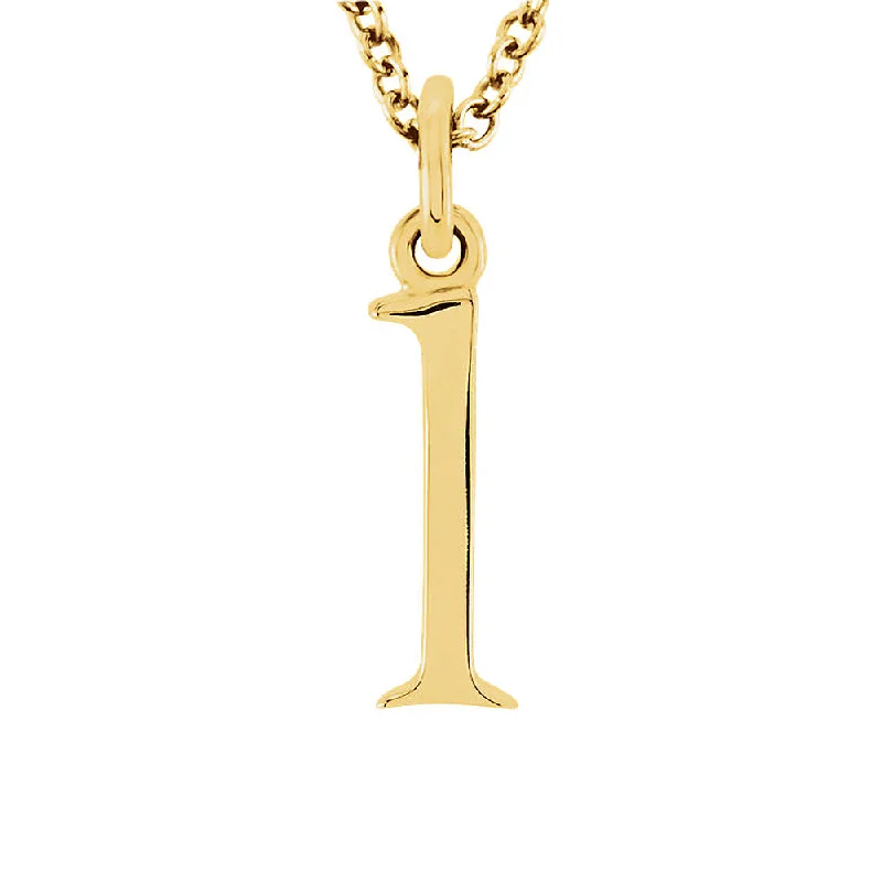 Trillion-cut ruby necklace-The Abbey Lower Case Initial 'l' Necklace in 14k Yellow Gold, 16 Inch