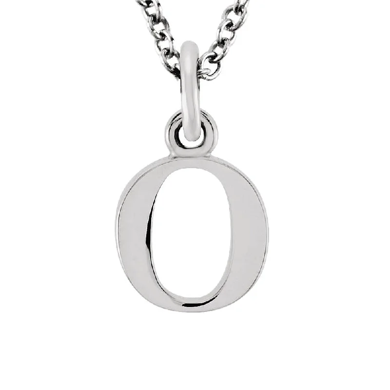 Braided wrap necklace-The Abbey Lower Case Initial 'o' Necklace in 14k White Gold, 16 Inch