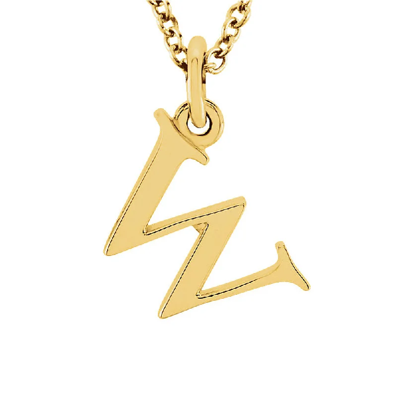 Surf crest necklace-The Abbey Lower Case Initial 'w' Necklace in 14k Yellow Gold, 16 Inch