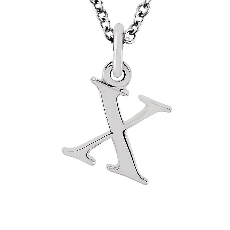 The Abbey Lower Case Initial 'x' Necklace in 14k White Gold, 16 Inch