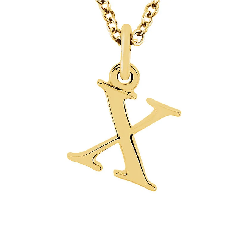 Minoan gold necklace-The Abbey Lower Case Initial 'x' Necklace in 14k Yellow Gold, 16 Inch