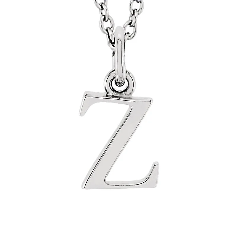 Coral seed necklace-The Abbey Lower Case Initial 'z' Necklace in 14k White Gold, 16 Inch