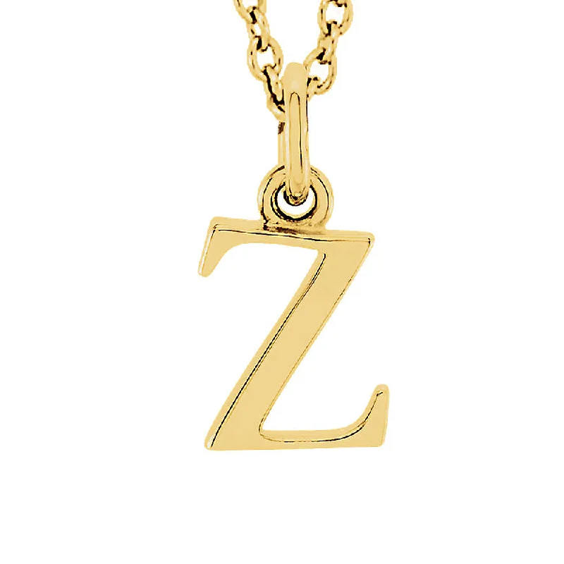 Victorian flair necklace-The Abbey Lower Case Initial 'z' Necklace in 14k Yellow Gold, 16 Inch