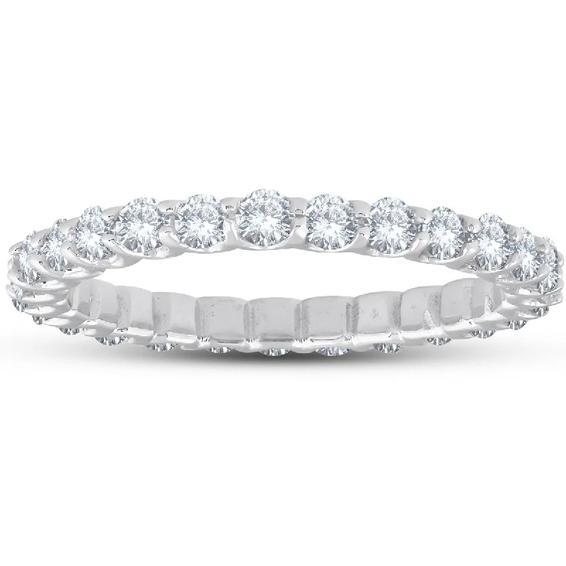 Zinc alloy ring-1/2 Ct Diamond Eternity Ring 14k White Gold