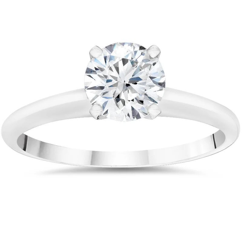 Pitted finish ring-1/2ct Lab Created Diamond Solitaire Engagement Ring 14k White Gold