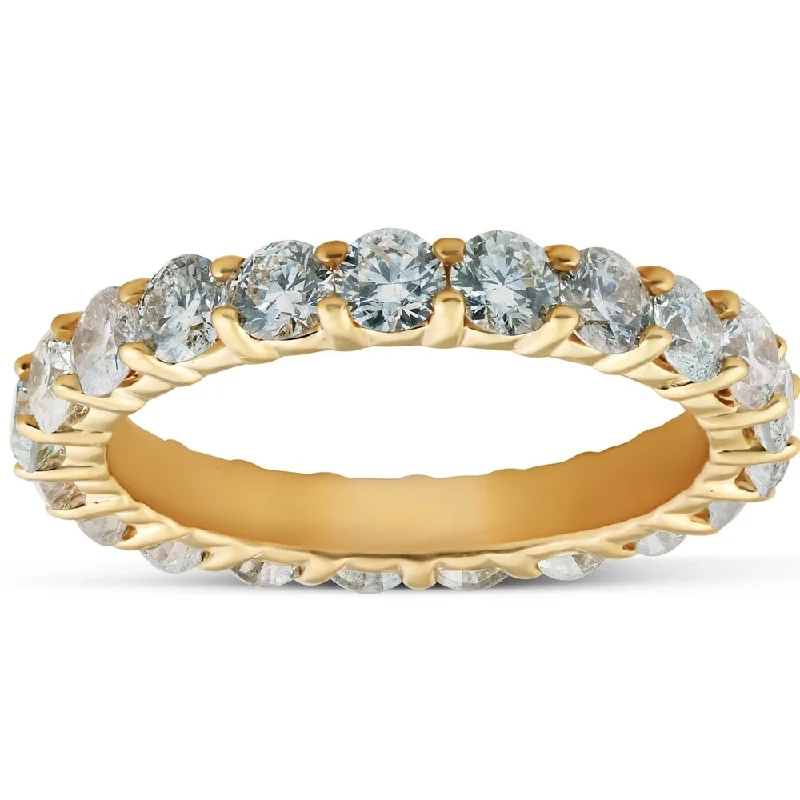 Bamboo wrap ring-1.40 Ct TDW Diamond Eternity Ring 14k Yellow Gold Womens Anniversary Stackable Wedding Band