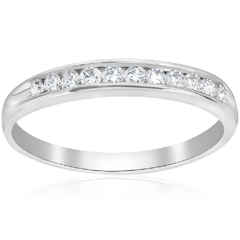 Web grid ring-1/4ct Diamond Wedding Ring 14K White Gold