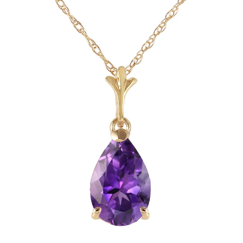 Matte chain necklace-1.5 Carat 14K Solid Yellow Gold Memory Lane Amethyst Necklace