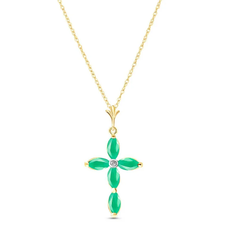 Sisal wrap necklace-1.52 Carat 14K Solid Yellow Gold Necklace Natural Diamond Emerald