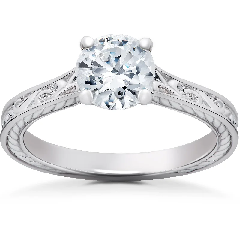 Fused alloy ring-1 ct Eco Friendly Lab Grown Vintage Diamond Solitaire Sophia Engagement Ring 14k