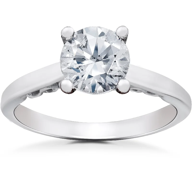 Tusk ridge ring-1 ct Lab Grown Eco Friendly Diamond Gabriella Engagement Ring 14k White Gold