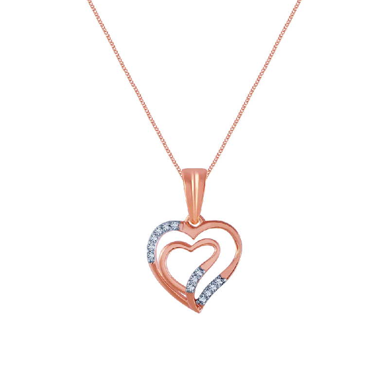 Peeled rind necklace-14k (585) Rose Gold And Diamond Pendant For Women