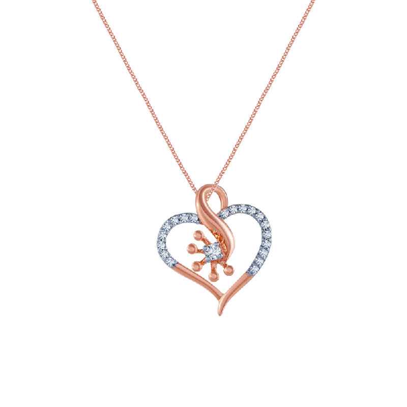 Sesame sprout necklace-14k (585) Rose Gold And Diamond Pendant For Women