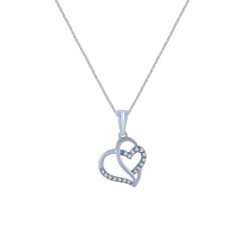 Triad metal necklace-14k (585) White Gold And Diamond Pendant For Women