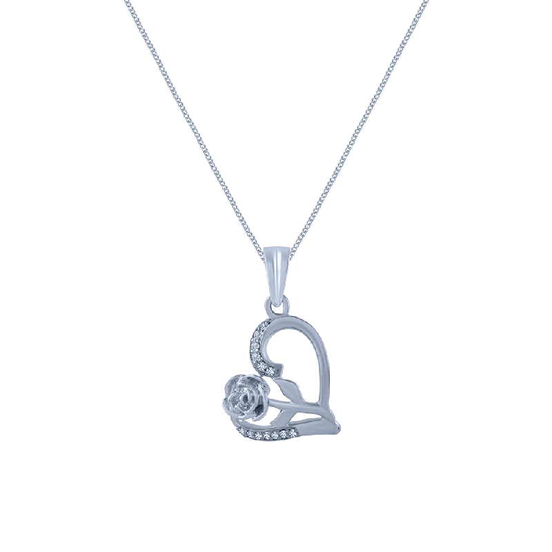 Uncut gem necklace-14k (585) White Gold And Diamond Pendant For Women