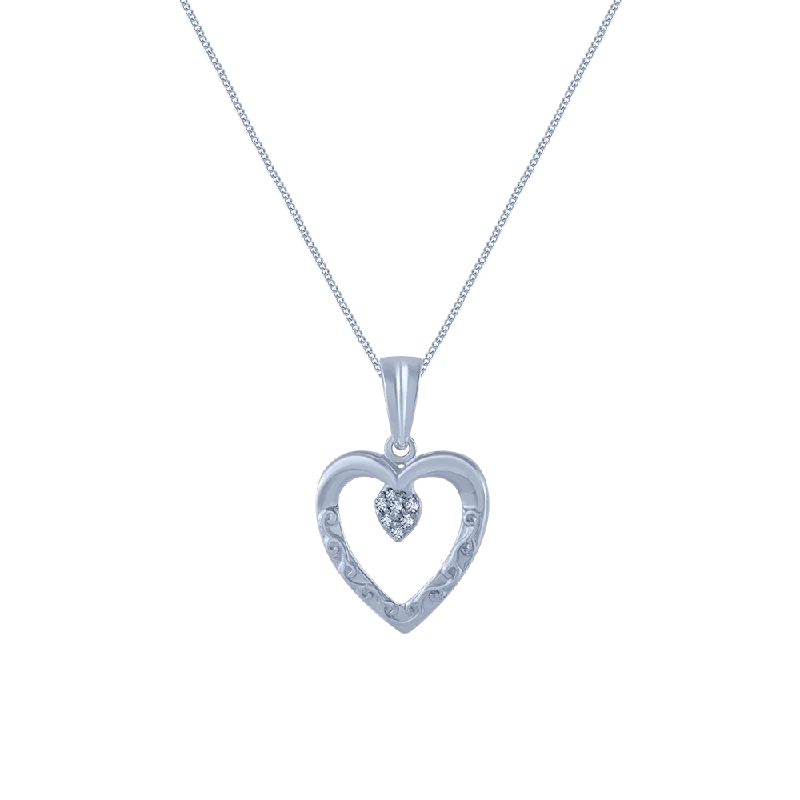 Knotted braid necklace-14k (585) White Gold And Diamond Pendant For Women