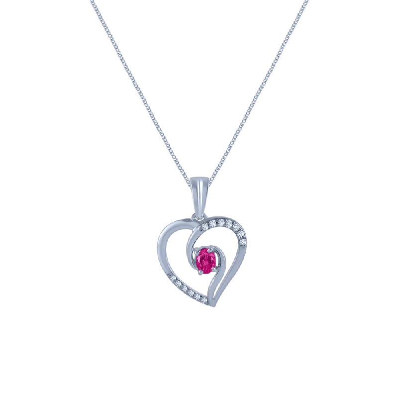 Rough grain necklace-14k (585) White Gold And Diamond Pendant For Women