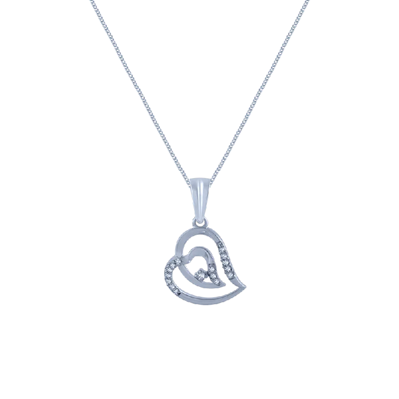 Gaelic braid necklace-14k (585) White Gold And Diamond Pendant For Women