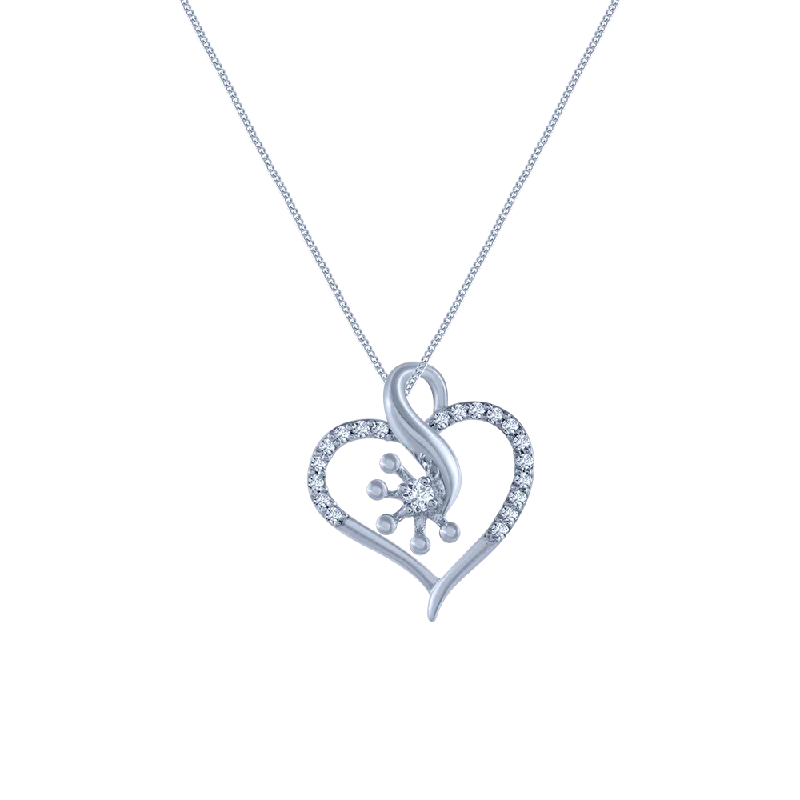 Tundra reed necklace-14k (585) White Gold And Diamond Pendant For Women