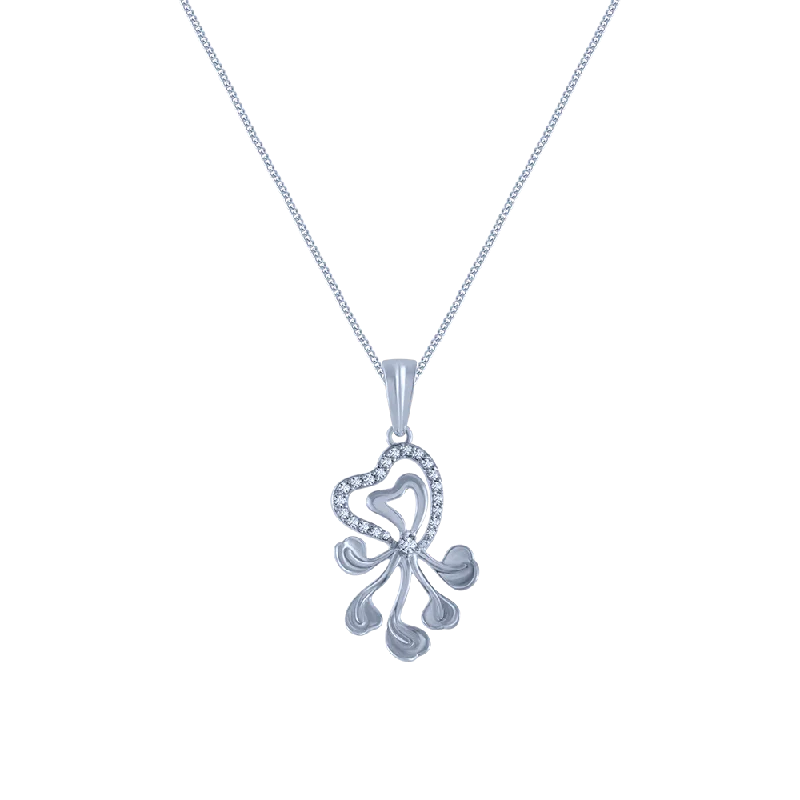 Air vent necklace-14k (585) White Gold And Diamond Pendant For Women