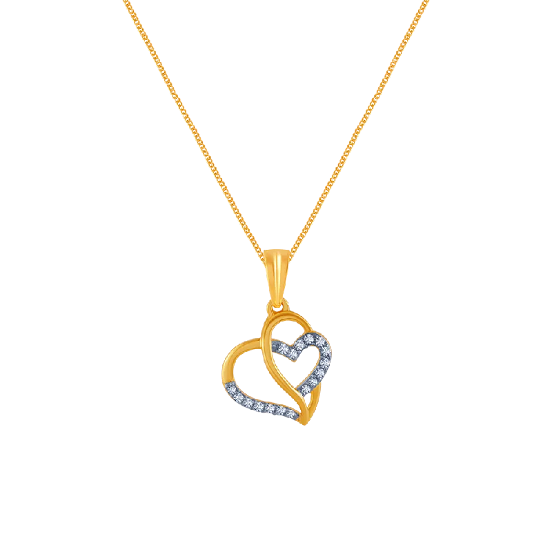 Radiant set necklace-14k (585) Yellow Gold And Diamond Pendant For Women