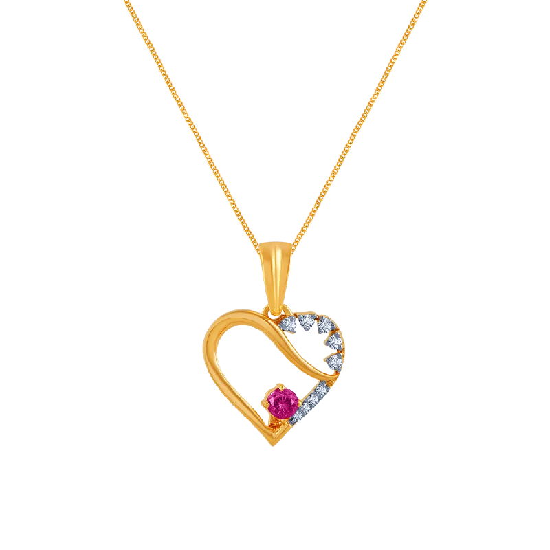 Tinted quartz necklace-14k (585) Yellow Gold And Diamond Pendant For Women