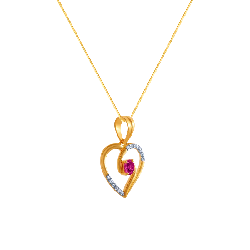 Faded hue necklace-14k (585) Yellow Gold And Diamond Pendant For Women