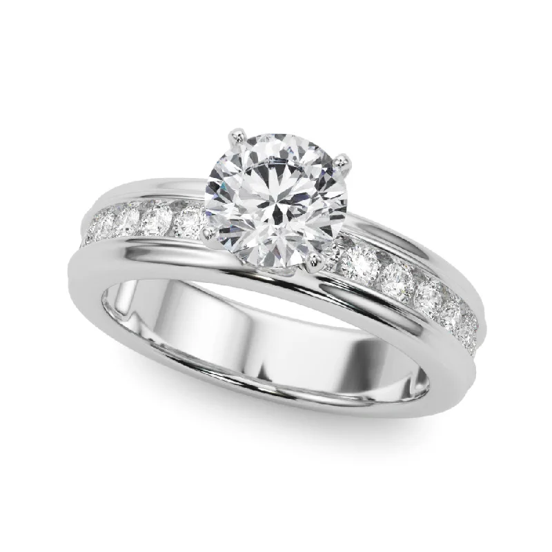 Glimmer spark ring-14K Channel Set Engagement Ring