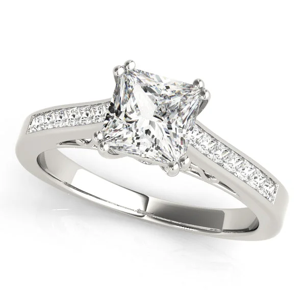 Chiseled groove ring-14K Channel Set Princess Cut Engagement Ring