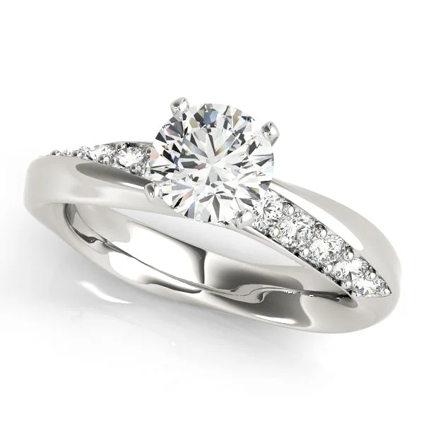 Blossom halo ring-14K Channel Set Twist Engagement Ring