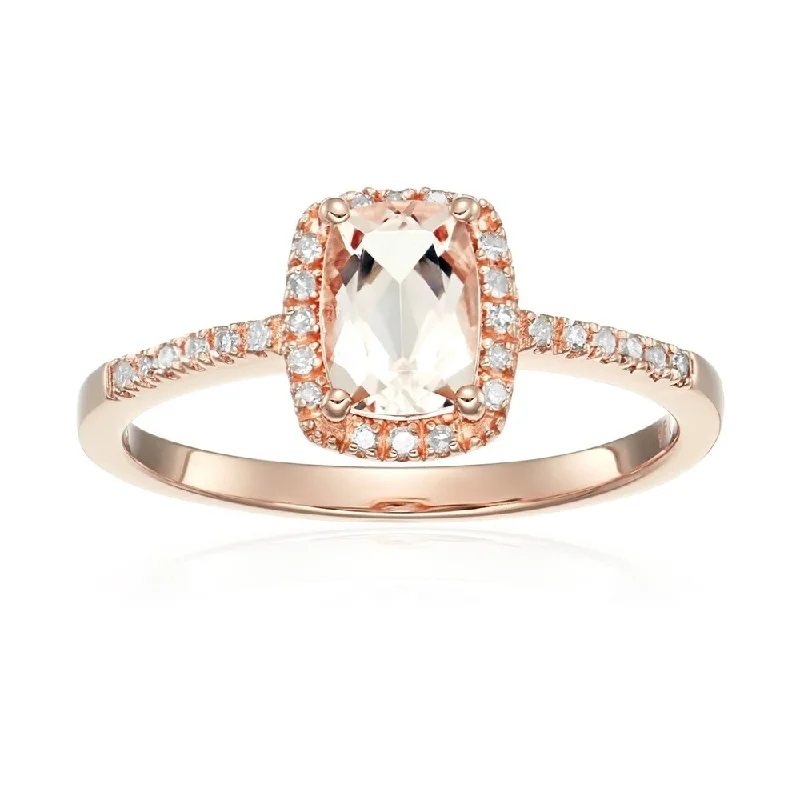 Crimson garnet ring-14K Gold Morganite and Diamond Ring