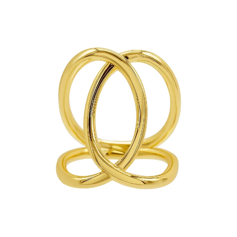 Maple bark ring-14K Gold Plated Tall Infinity Ring