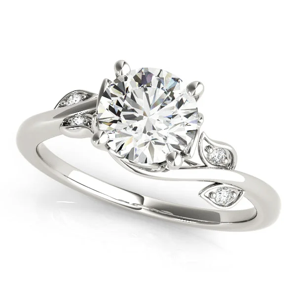 Cluster stack ring-14K Leaf Engagement Ring