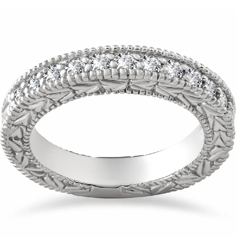 Tall bezel ring-14k White Gold 1/4 ct Eco Friendly Lab Grown Diamond Wedding Stackable Ring