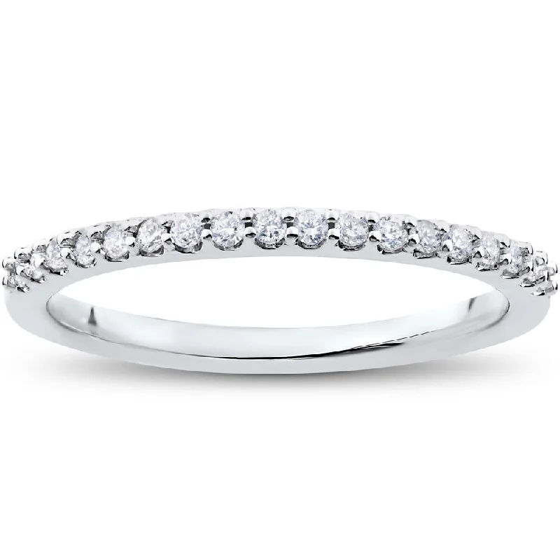 Artisan craft ring-14k White Gold 1/5ct TDW Eco Friendly Lab Grown Diamond Wedding & Stackable Ring