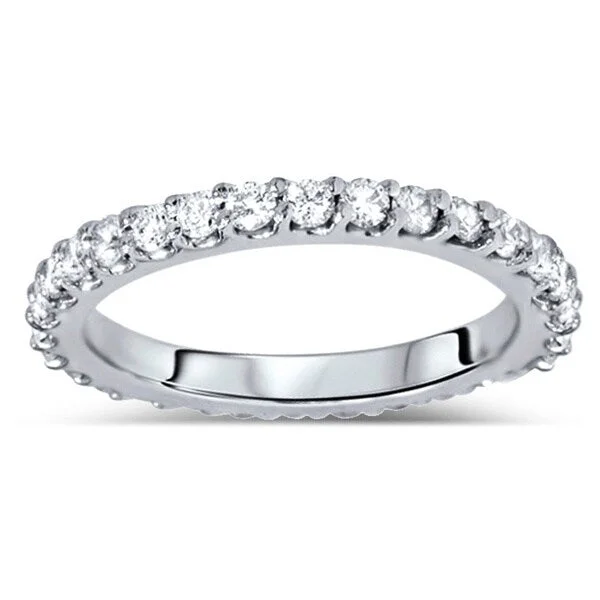 Bamboo wrap ring-14k White Gold 7/8ct TDW Diamond Eternity Wedding Band