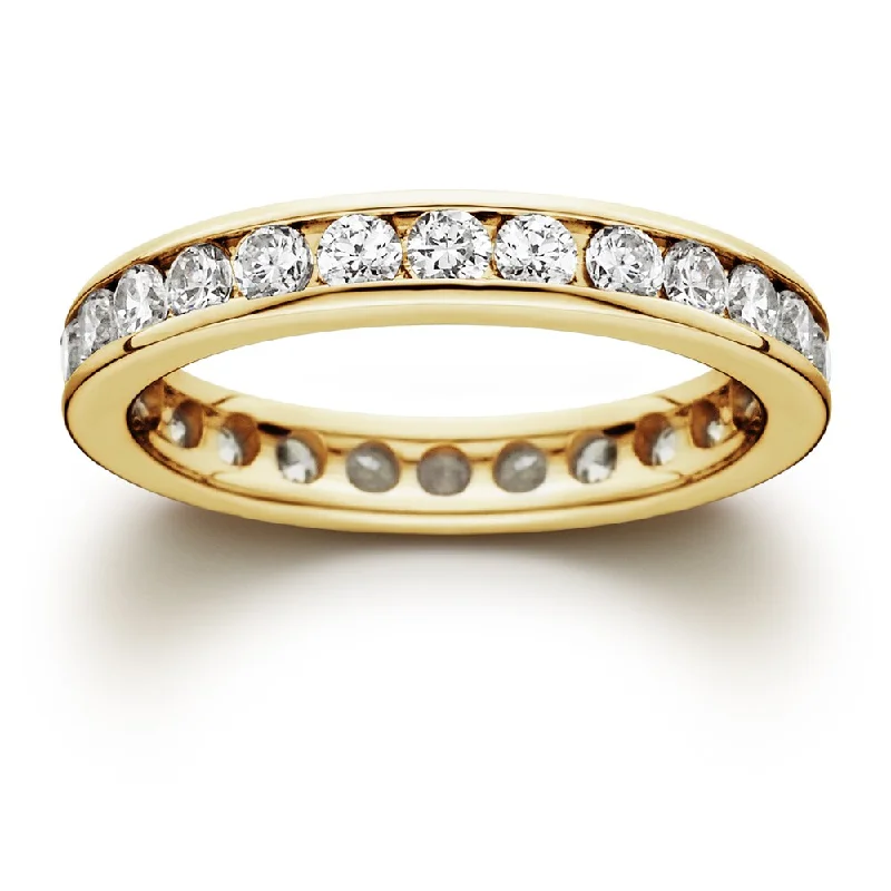 Tundra reed ring-14k Yellow Gold 1 1/2ct TDW Channel-set Diamond Eternity Wedding Band