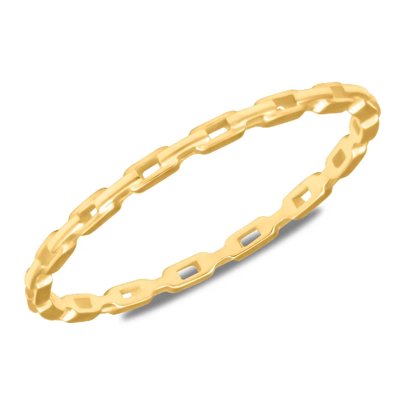 Coiled vine ring-14k Yellow Gold Chain Link Ring