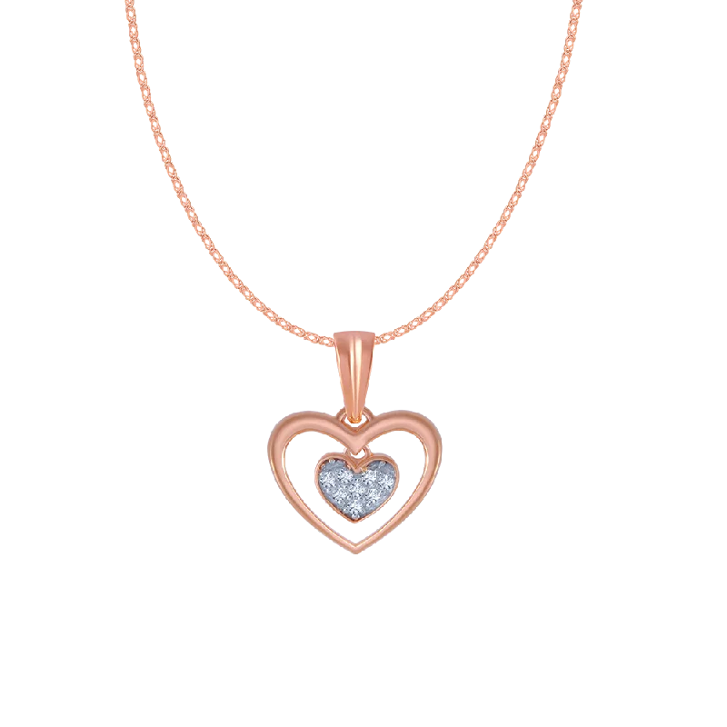 Twisted alloy necklace-14KT (585) Rose Gold And Diamond Pendant For Women