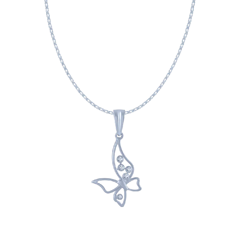 Gaelic braid necklace-14KT (585) White Gold And Diamond Pendant For Women