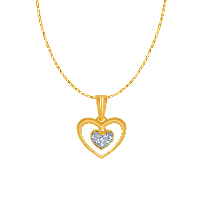 Hidden glyph necklace-14KT (585) Yellow Gold And Diamond Pendant For Women