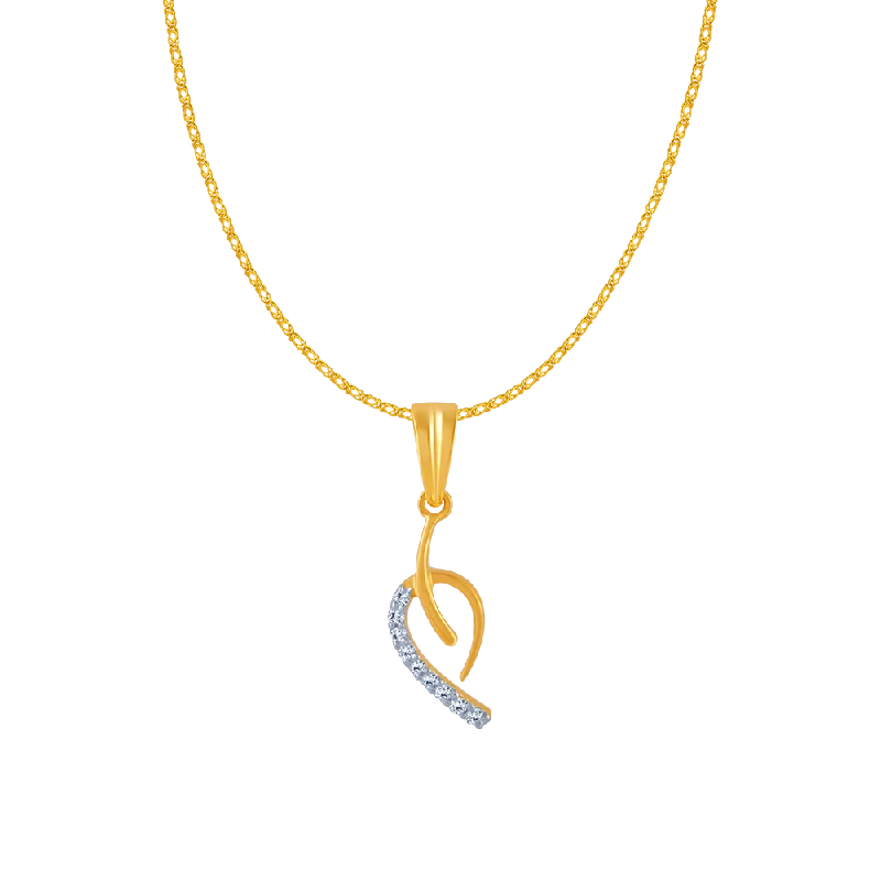 Air vent necklace-14KT (585) Yellow Gold And Diamond Pendant For Women