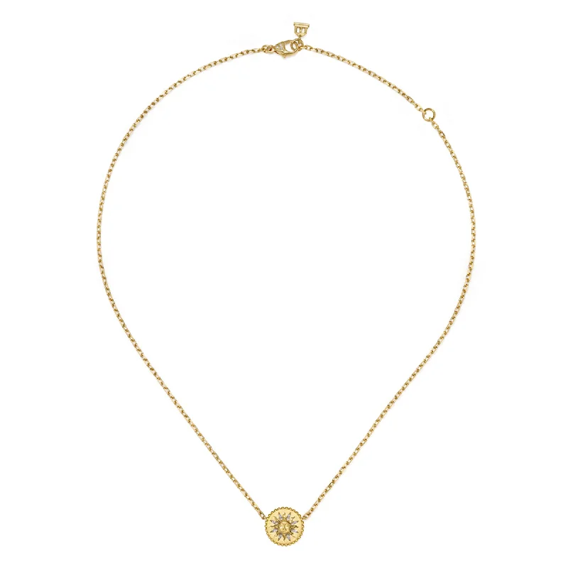 Tusk ridge necklace-18K Orbit Sun Necklace