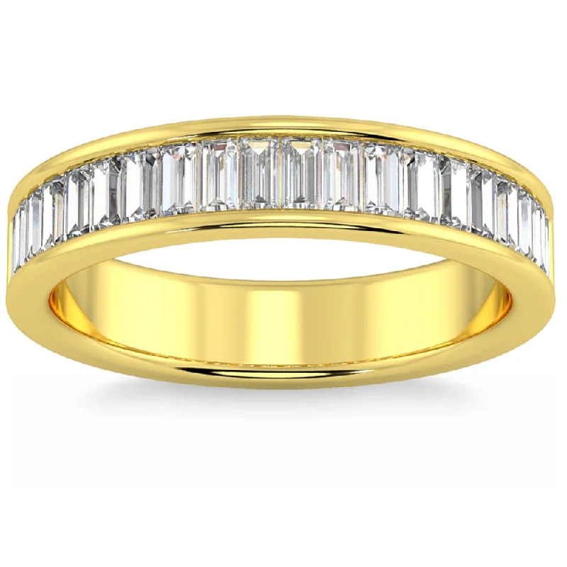 Velvet wrap ring-1Ct TW Baguette Diamond Channel Set Wedding Ring 14k Gold Lab Grown