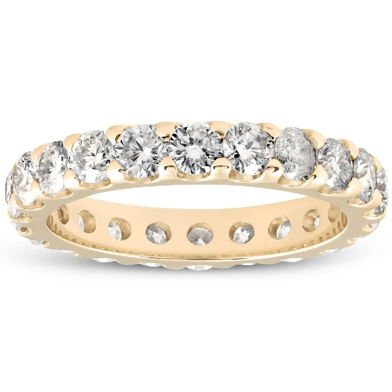 Sweeping rim ring-2 Ct Diamond Eternity Ring 10k Yellow Gold