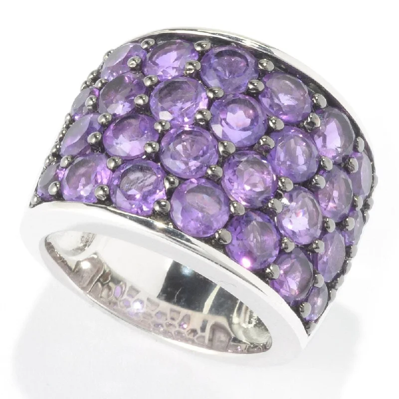 Classic mine ring-925 Sterling Silver African Amethyst Gemstone Band Ring