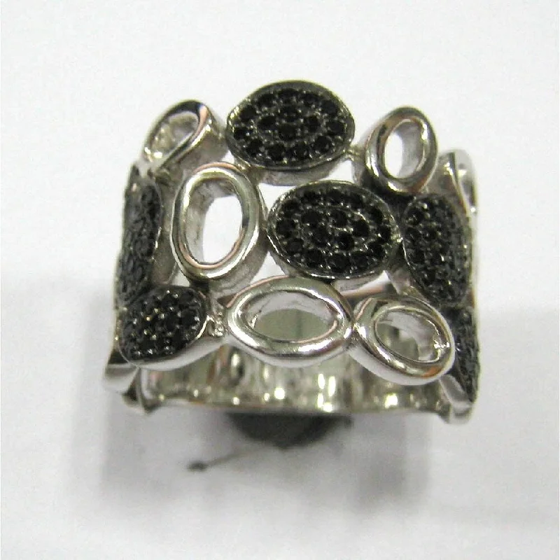 Iron relic ring-925 Sterling Silver Black Spinel Ring