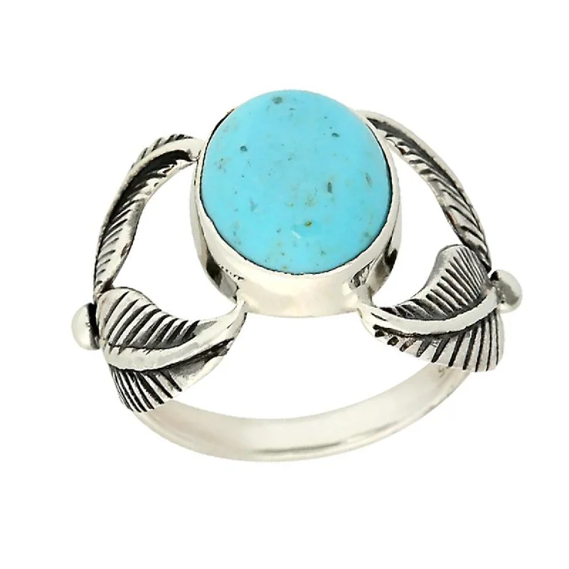 Clustered stone ring-925 Sterling Silver Blue Mohave Turquoise Ring